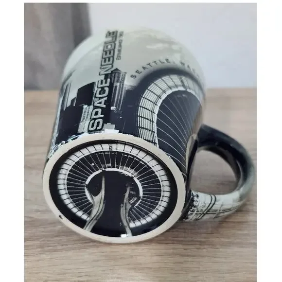 Washington Space Needle Mug Cup Seattle Black Gray Travel Keepsake Architecture - Picture 7 of 10